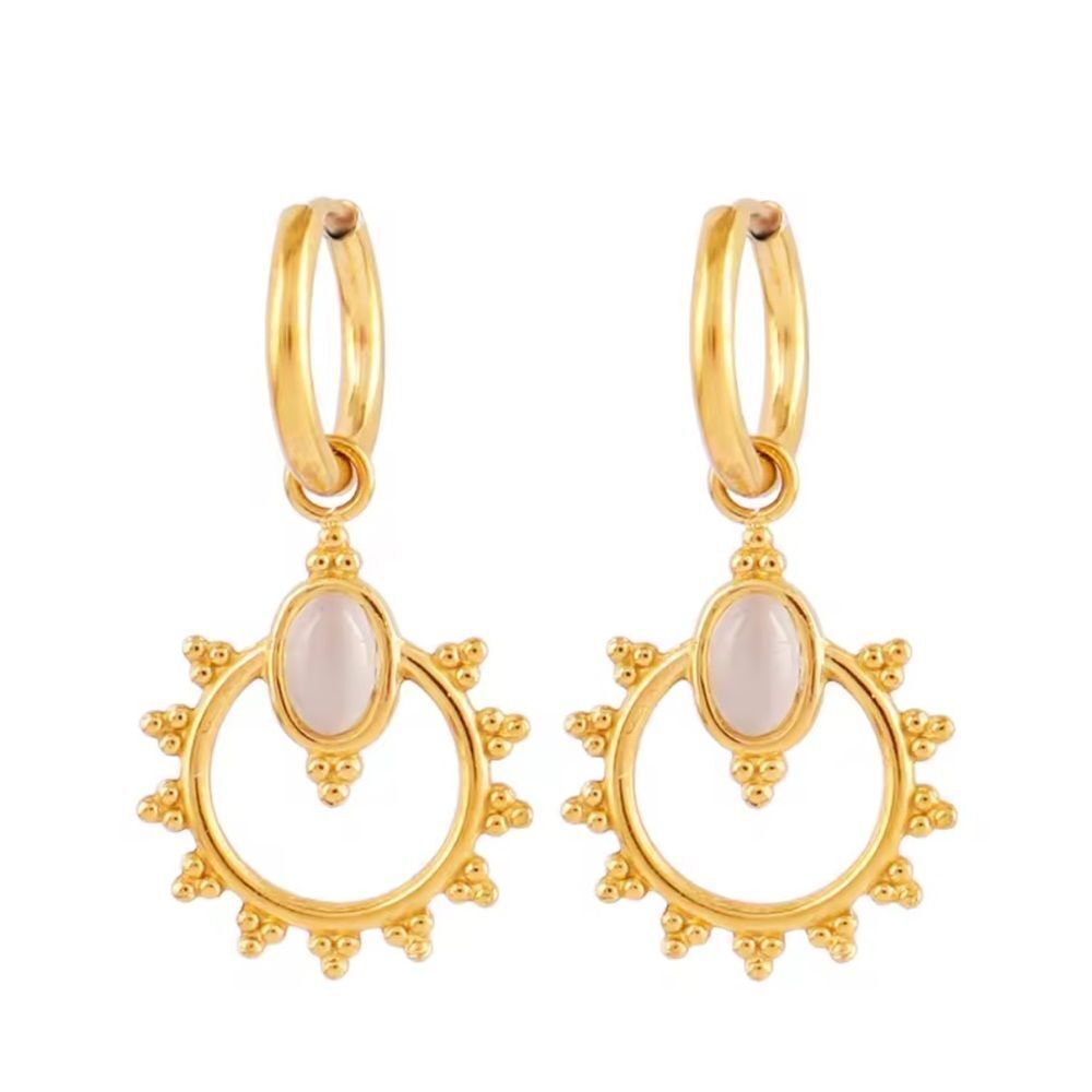 Gold Hoop Drop Earrings N1264